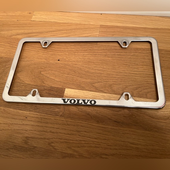 Volvo License Plate Frame (Silver With Black Logo) - Picture 2 of 2